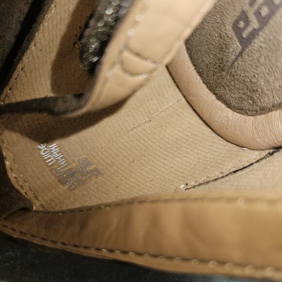 Earth Sandals Curvet SZ 10D Wide Width Dark Khaki Brown Suede Peep-toe‎ Wedge - Picture 9 of 10